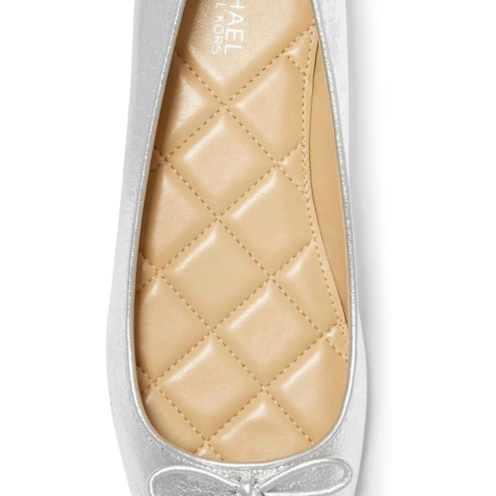 Michael Kors Nori Metallic Silver Flats